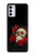 W3753 Dark Gothic Goth Skull Roses Funda Carcasa Case y Caso Del Tirón Funda para Motorola Moto G42