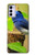 W3839 Bluebird of Happiness Blue Bird Funda Carcasa Case y Caso Del Tirón Funda para Motorola Moto G42