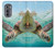 W1377 Ocean Sea Turtle Funda Carcasa Case y Caso Del Tirón Funda para Motorola Edge (2022)