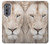 W2399 White Lion Face Funda Carcasa Case y Caso Del Tirón Funda para Motorola Edge (2022)