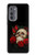 W3753 Dark Gothic Goth Skull Roses Funda Carcasa Case y Caso Del Tirón Funda para Motorola Edge (2022)