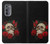 W3753 Dark Gothic Goth Skull Roses Funda Carcasa Case y Caso Del Tirón Funda para Motorola Edge (2022)