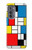 W3814 Piet Mondrian Line Art Composition Funda Carcasa Case y Caso Del Tirón Funda para Motorola Edge (2022)