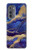 W3906 Navy Blue Purple Marble Funda Carcasa Case y Caso Del Tirón Funda para Motorola Edge (2022)