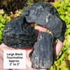 Black Tourmaline Rough, Large Sized