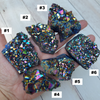 Titanium Aura Rainbow Amethyst Clusters