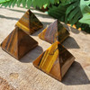 Tigers Eye 1" pyramids, 4 pieces