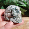 Tree Agate Skull, side view