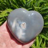 Blue agate Heart, back view