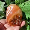 Banded Carnelian Skull, back view