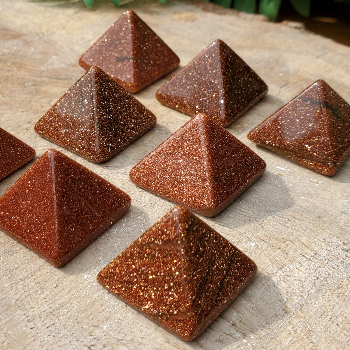 Mini Red Goldstone Pyramids | Shop Healing Red Goldstone Crystals