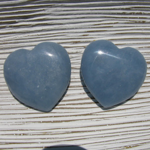 45mm Angelite Flat Hearts