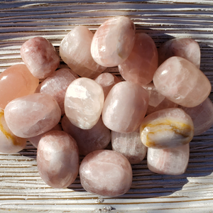 Dish of Strawberry Calcite, Rose Calcite Tumbled