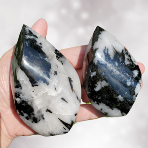 Black Tourmaline Flames Front Side