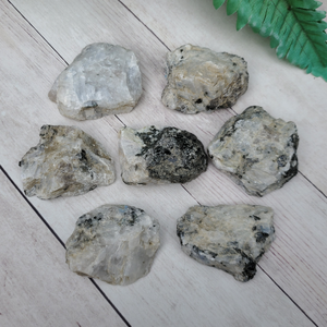 Rainbow Moonstone Polished Top Rough Stones back side