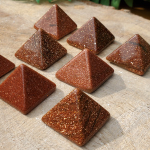 Mini 1 inch Goldstone Pyramids, 8 pieces