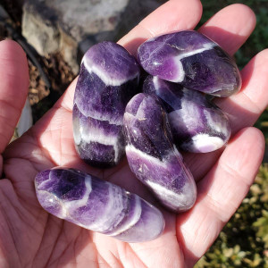 Large Tumbled Chevron Amethyst Stones