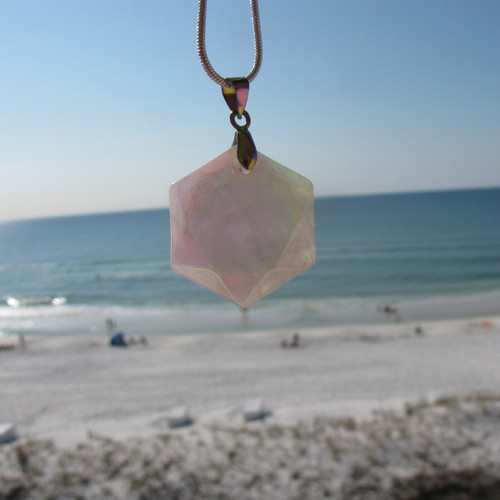 Rose Quartz Angel Aura Pendant