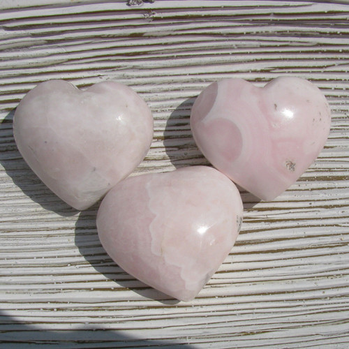Pink Calcite, Mangano Calcite Hearts, Medium