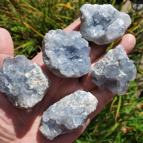 Celestite Clusters, 5 pieces