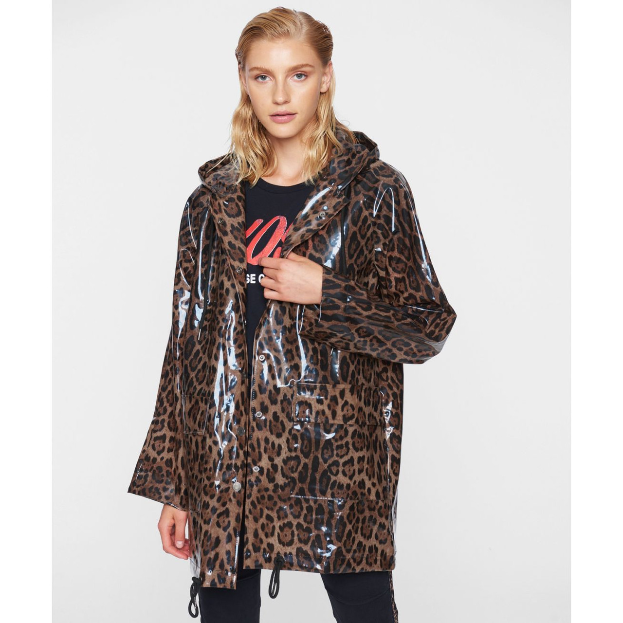 leopard raincoat