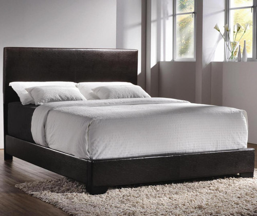 Coaster Conner Contemporary Upholstered Low-Profile Bed in Black