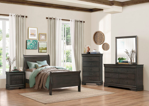 Homelegance Mayville 5-Piece Upholstered Bedroom Set in Grey Homelegance Mayville 5-Piece Upholstered Bedroom Set in Grey