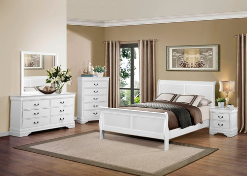 Homelegance Mayville 5-Piece Bedroom Set in White Homelegance Mayville 5-Piece Bedroom Set in White