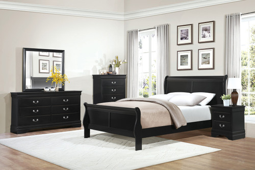 Homelegance Mayville 4-Piece Upholstered Bedroom Set in Black Homelegance Mayville 4-Piece Upholstered Bedroom Set in Black