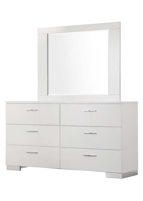 Coaster Felicity Contemporary Mirror in White (Mirror Only)