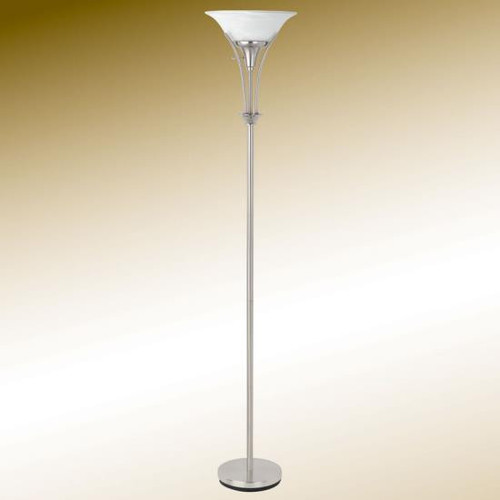 Coaster Zoe Torchiere Style Floor Lamp in Brushed Steel