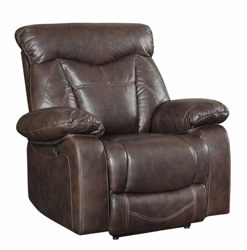 Coaster Zimmerman Recliner in Dark Brown