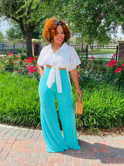 Wide leg pants, blue