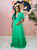 Green Empire Dress with Cutout