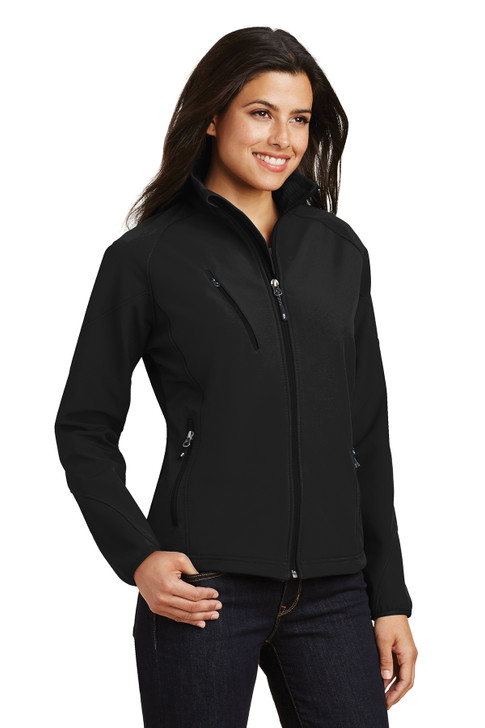 AB Port Authority® Ladies Textured Soft Shell Jacket