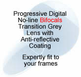 Progressive Digital No-line Bifocals Transition Grey  Lens with Anti-reflective Coating