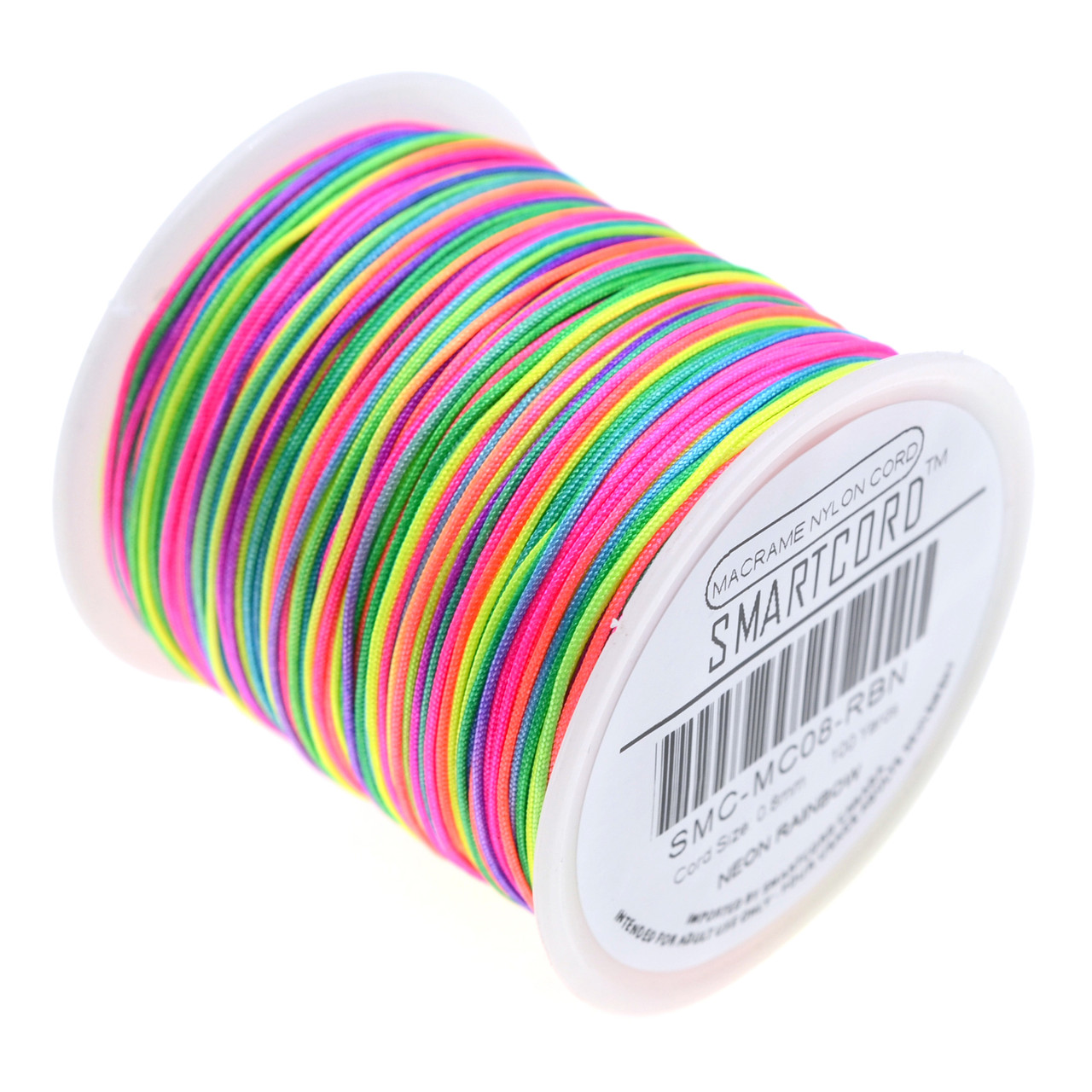 Macrame Nylon Cord 0.8mm - Neon Rainbow (100 Yards)