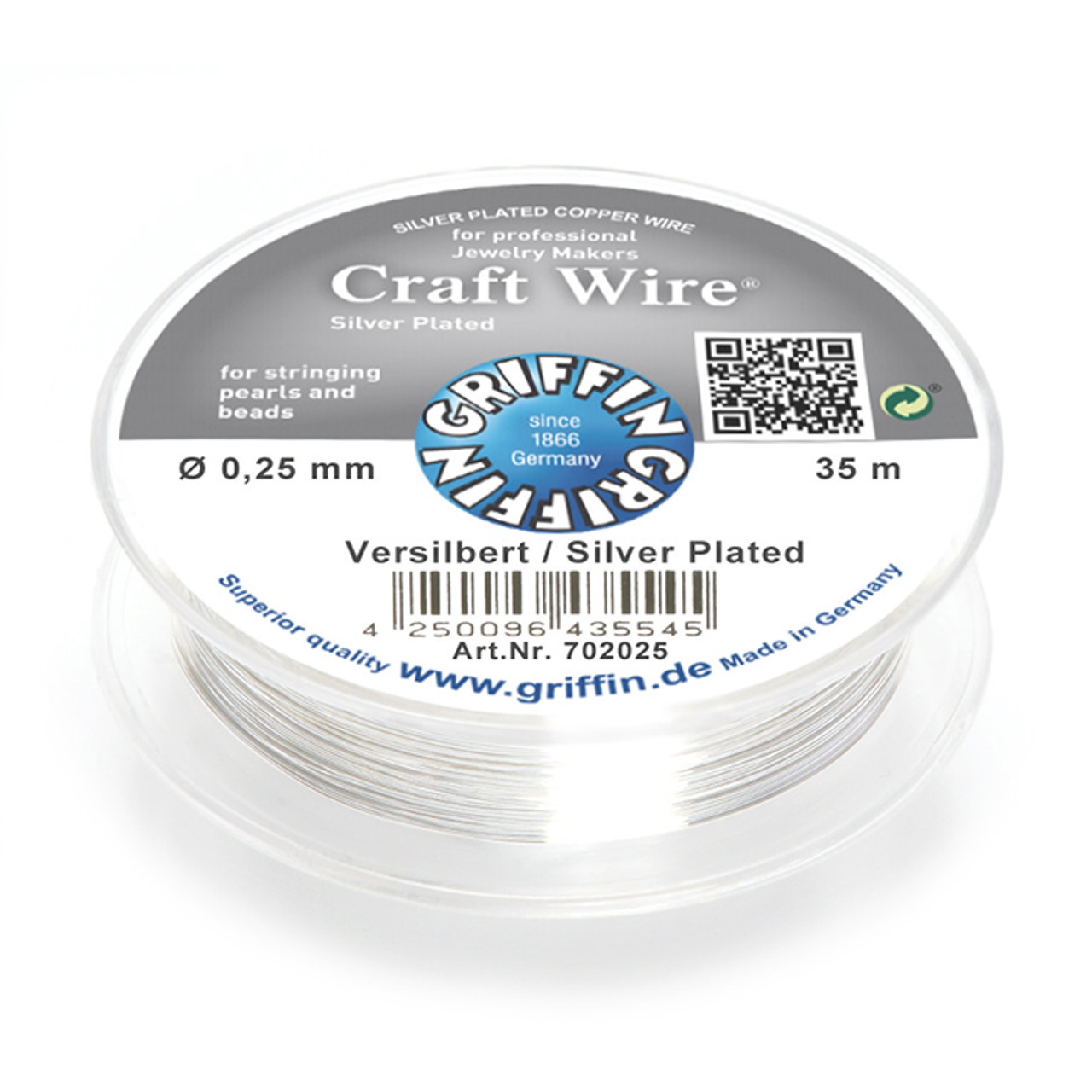 Craft Wire silver plated 0,25mm; spool of 35m
