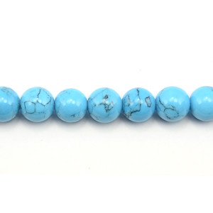 Blue Stabilized Turquoise Round 12mm - Loose Beads