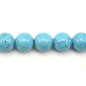 Blue Stabilized Turquoise Round 16mm - Loose Beads