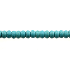 Stabilized Turquoise Roundel 10mm x 10mm x 6mm - Loose Beads