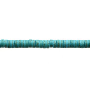 Stabilized Turquoise Tube Sliced 8mm x 8mm x 3mm - Loose Beads