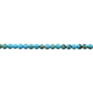 Stabilized Turquoise with Shell Round 4mm - Blue - Loose Beads