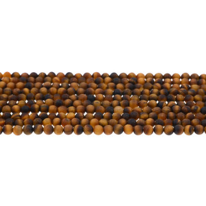 Tiger Eye Round Frosted 4mm - Loose Beads