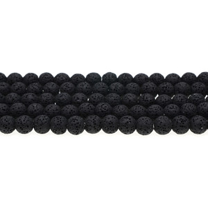 Black Volcanic Lava Rock Round 8mm - Loose Beads