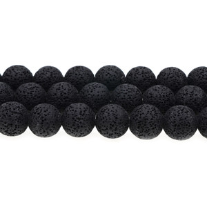 Black Volcanic Lava Rock Round 16mm - Loose Beads