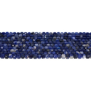 Sodalite Cube Faceted Diamond Cut 4mm - Loose Beads