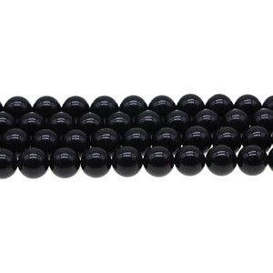 Black Mica Round 10mm - Loose Beads