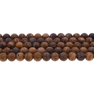 Elephant Skin Jasper Round Frosted 8mm - Loose Beads