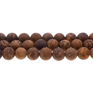 Elephant Skin Jasper Round Frosted 12mm - Loose Beads